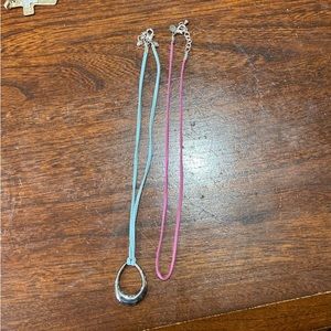 Premier Designs silver plated pendant and 2 necklaces.